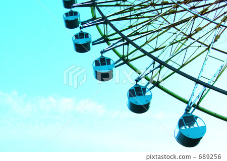 ferris wheel, blue, clear 689256