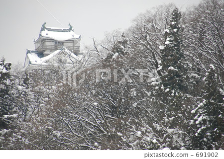 福井白雪皚皚的景觀 - 越前野野城堡 691902