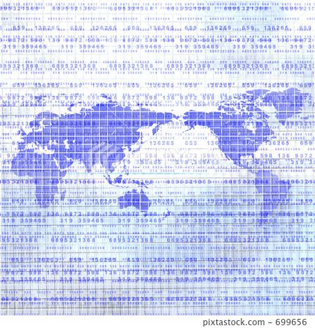 數字和世界地圖 699656
