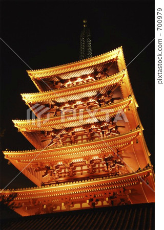 淺草寺的五層寶塔 700979