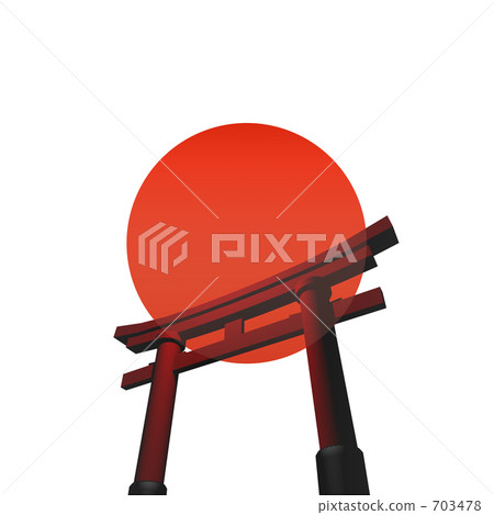 Torii and the Japanese flag 703478