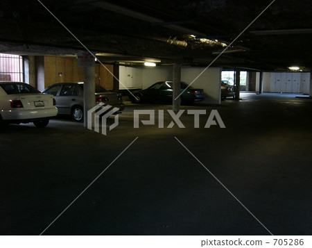 California apartment parking lot 705286