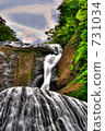 fukuroda falls, cloudy sky, mountain stream 731034