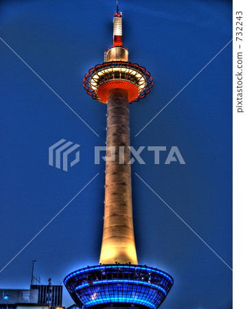 kyoto tower, lit up, light up 732243