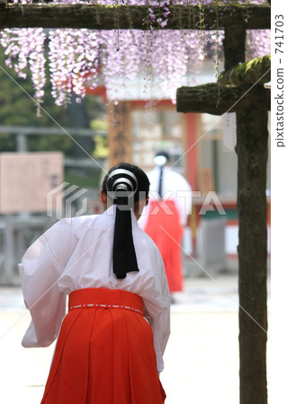 春日大社神社和沙子的神社少女 741703