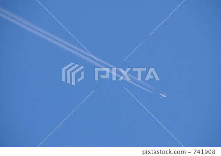contrails, vapor trail, blue sky 741908