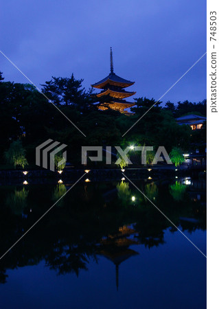 Five-story pagoda in Sarusawa pond 748503