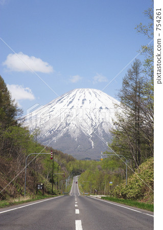 paved street, ezo fuji, mount yotei 754261