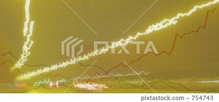 Line chart and afterimage of light Line chart and afterimage of light 754743
