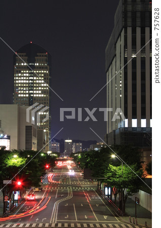 road, night scape, night scene 757628