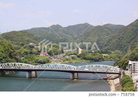 kiso river, water surface, distant view 758756