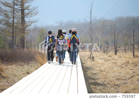 Children walking in Senjōgahara 759397