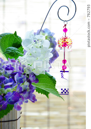 Hydrangea and wind bell 3 Hydrangea and wind bell 3 762793