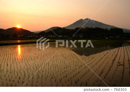 日落和稻田 日落和稻田 768303