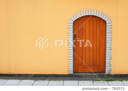 石牆 奶油色 門 768551