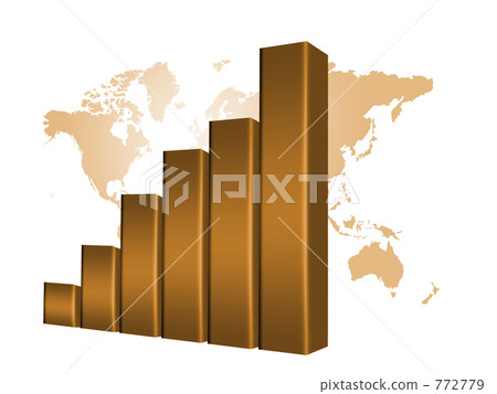 World map and bar chart - Stock Illustration [772779] - PIXTA