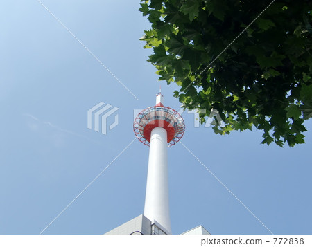 Kyoto Tower and Fresh Green Platanus Kyoto Tower and Fresh Green Platanus 772838