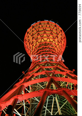 神戶港塔在晚上 778694