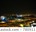 A globe floating in a night view 780911