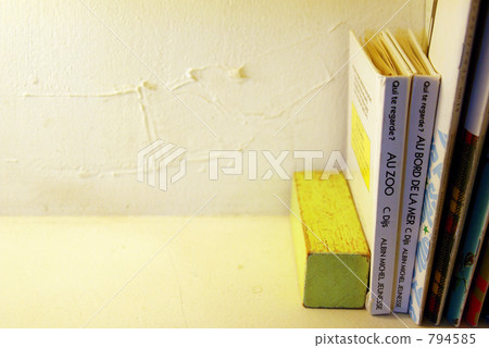 Front of the bookshelf of the cafe 794585