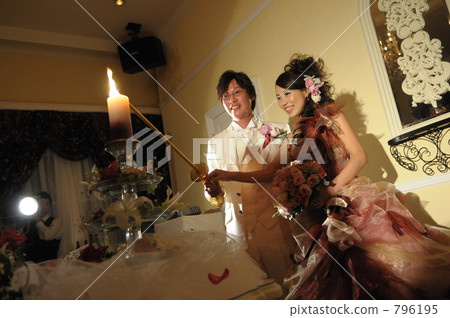 candle service, bridal couple, bride and groom 796195