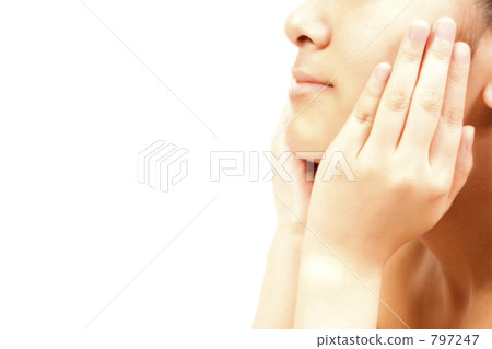 Female face and hands Female face and hands 797247