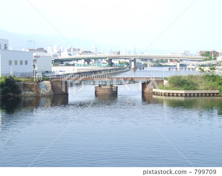 Circular bridge over Hyogo canal 799709
