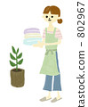Woman wearing laundry 802967