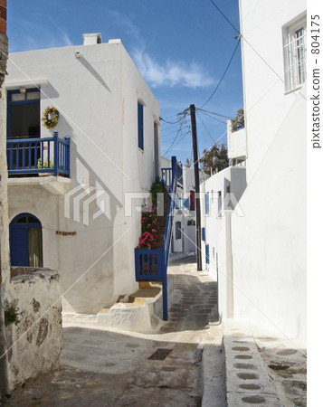 米克諾斯鎮的住宅街道和小街道 804175