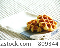 Waffle and linen fabric 809344