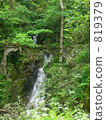 waterfall, mountain forest, mountains and forest 819379