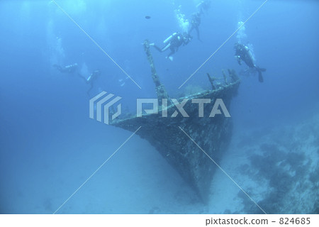 沉船 潛水員 海底 824685