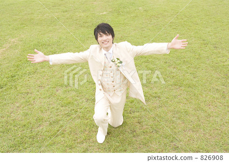 looking at camera, one man, facade 826908