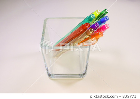 Colorful ballpoint pen and pen stand Colorful ballpoint pen and pen stand 835773