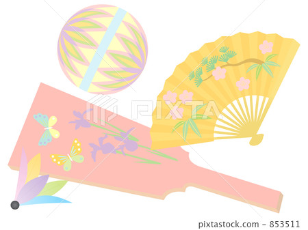 New Year's Day (Hane-ko Temari fan) Pastel color New Year's Day (Hane-ko Temari fan) Pastel color 853511