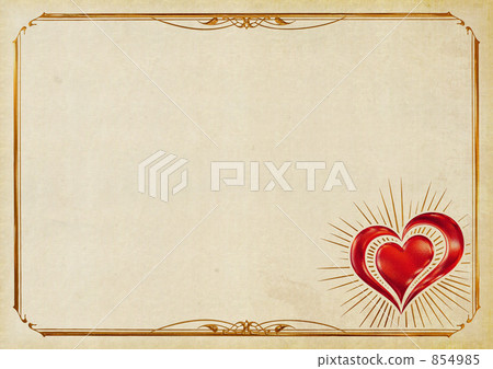 Gold border and heart decorative frame Gold border and heart decorative frame 854985