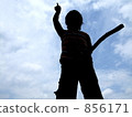 A blue sky and boy's silhouette 856171
