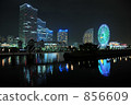 Night view of Minatomirai from Yokohama-shi train road 856609