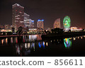 Night view of Minatomirai from Yokohama-shi train road 856611