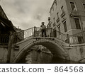 Venice Canal and the Bridge (Sepia) 864568