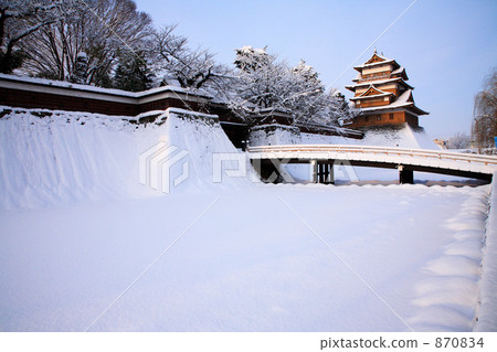 Takashima Castle in winter 870834