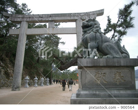 komainu, guardian lion-dogs, rock 900564