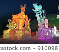 an ice sculpture, lit up, light up 910098