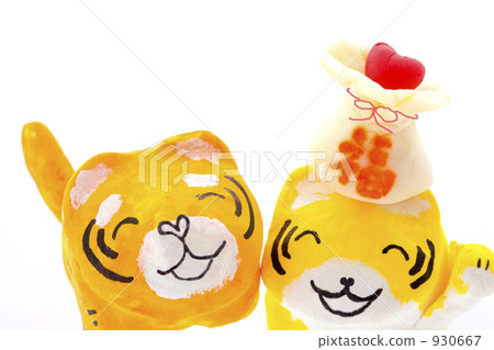 邀請姿勢老虎和幸運袋 930667