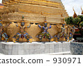 Devil and monkey god standing on the pagoda pedestal of Wat Phra Keo 930971