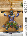 Monkey God standing on the pagoda pedestal of Wat Phra Keo 930974