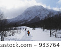 Kamikochi雪在冬季徒步旅行·使Yakedake 933764