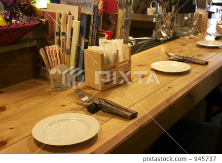 Counter table of restaurant Counter table of restaurant 945737