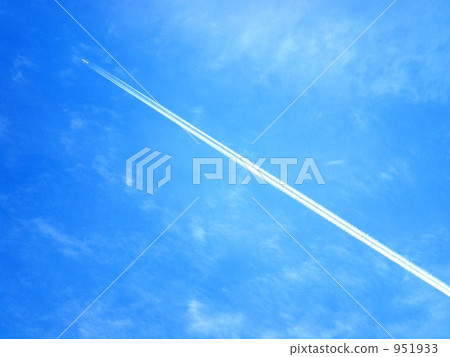 contrails, vapor trail, sky blue 951933