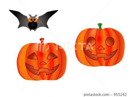 Halloween pumpkin and bat illustration! 955242